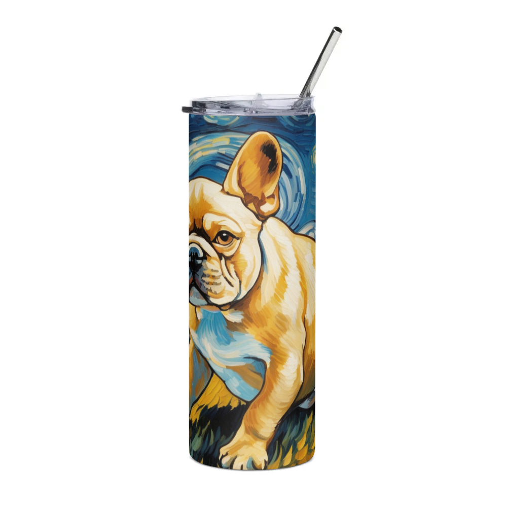 PugMug Custom Tan French Bulldog Stainless Steel Tumbler