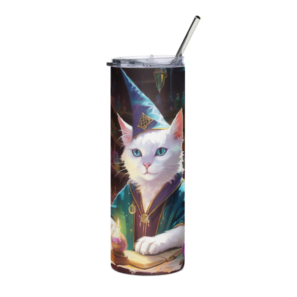 PugMug Custom White Exotic Cat Stainless Steel Tumbler
