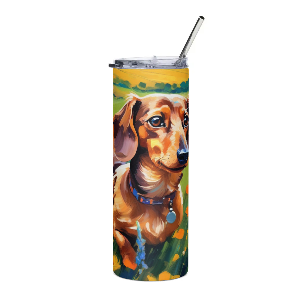 PugMug Custom Tan Dachshund Stainless Steel Tumbler