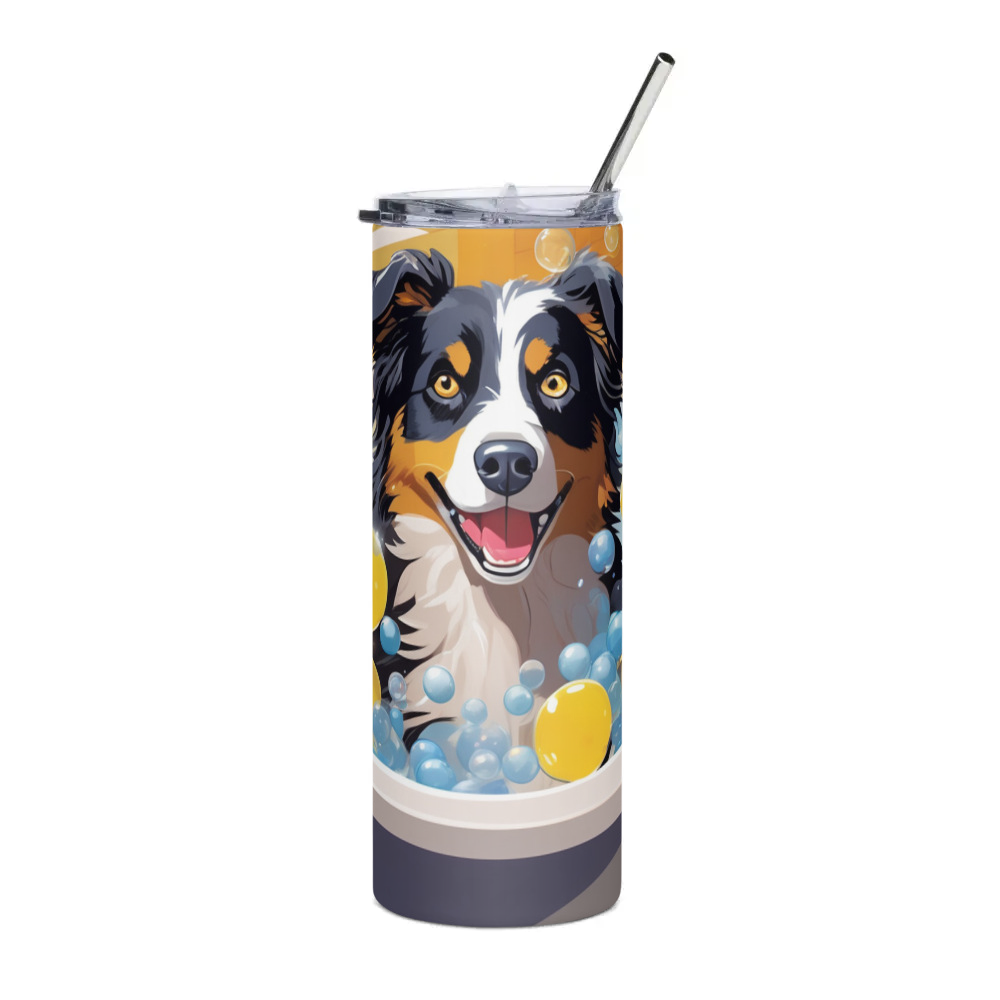 PugMug Custom Australian Shepherd Dog Stainless Steel Tumbler