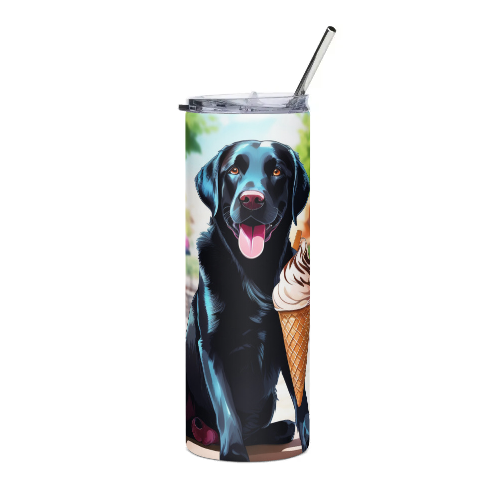 PugMug Custom Black Labrador Retriever Stainless Steel Tumbler