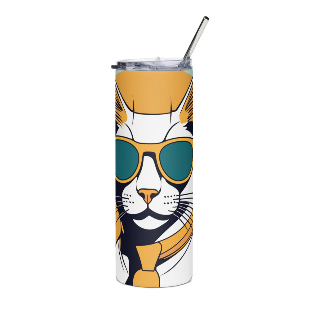 PugMug Custom White Abyssinian Cat Stainless Steel Tumbler