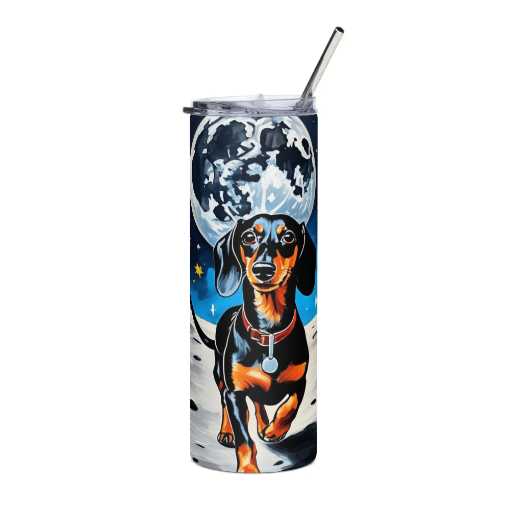 PugMug Custom Black Dachshund Stainless Steel Tumbler