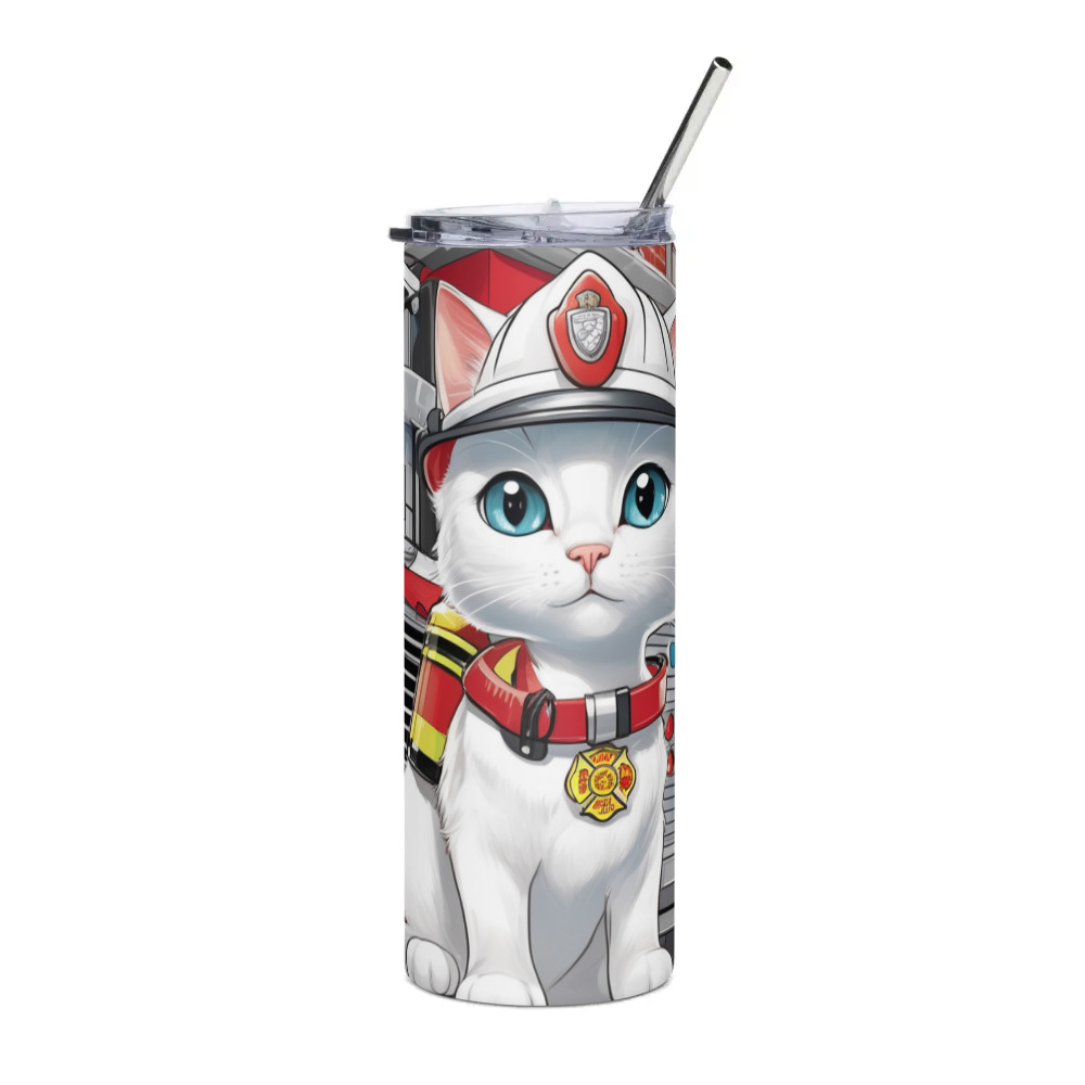 PugMug Custom White Companion Cat Stainless Steel Tumbler