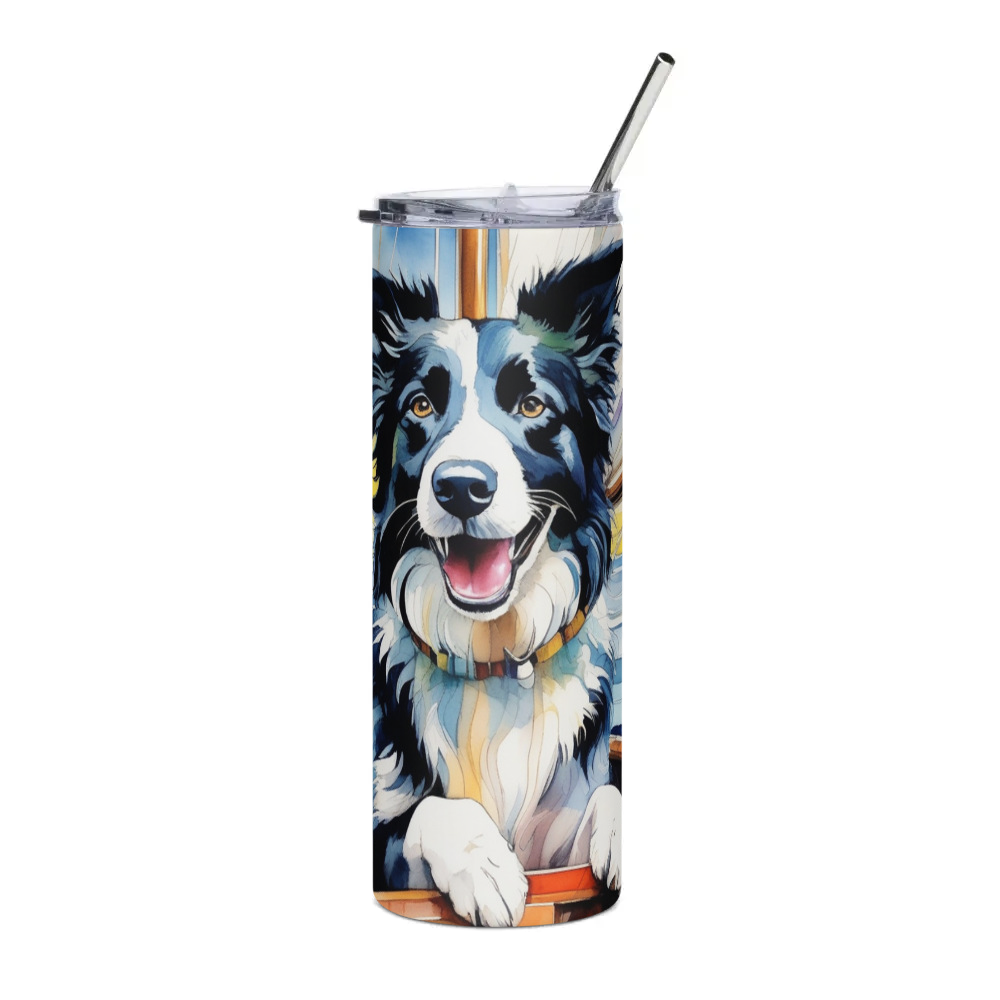 PugMug Custom Border Collie Stainless Steel Tumbler
