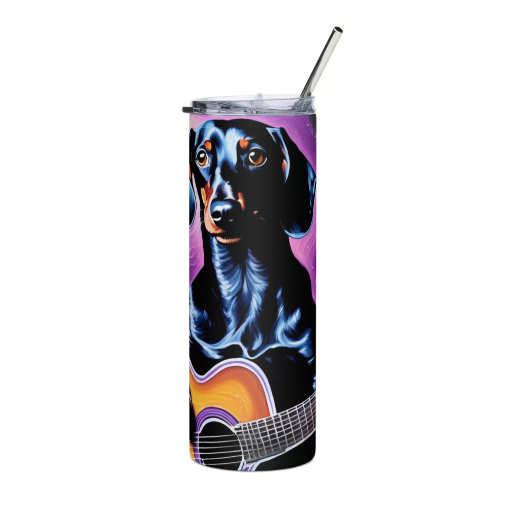 PugMug Custom Black Dachshund Stainless Steel Tumbler