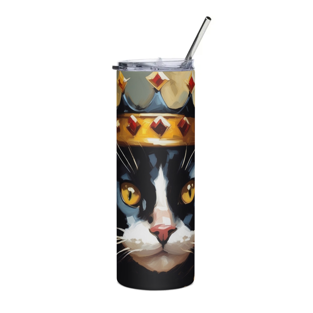 PugMug Custom Black Companion Cat Stainless Steel Tumbler