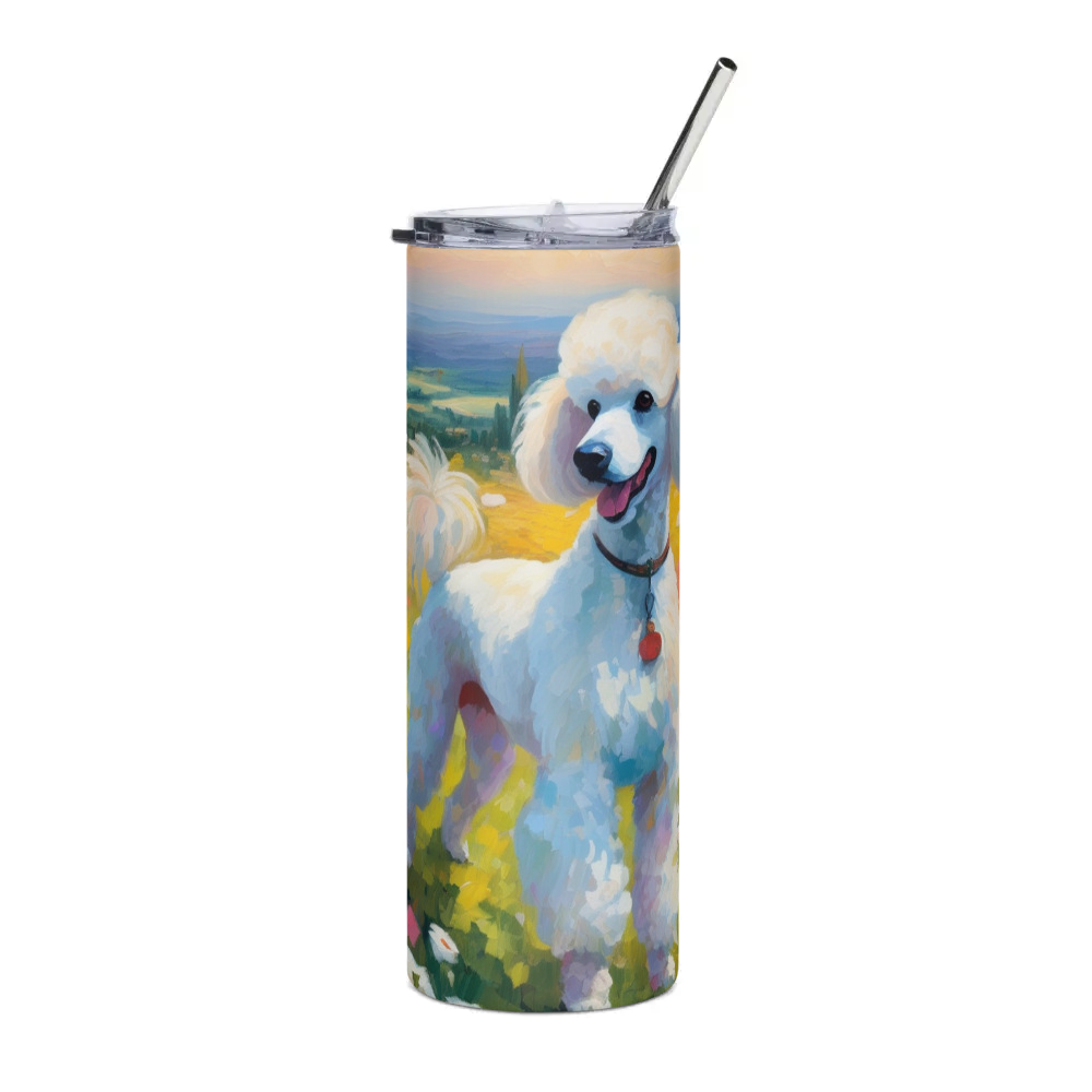 PugMug Custom White Poodle Stainless Steel Tumbler