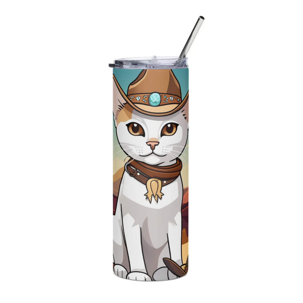 PugMug Custom White Abyssinian Cat Stainless Steel Tumbler