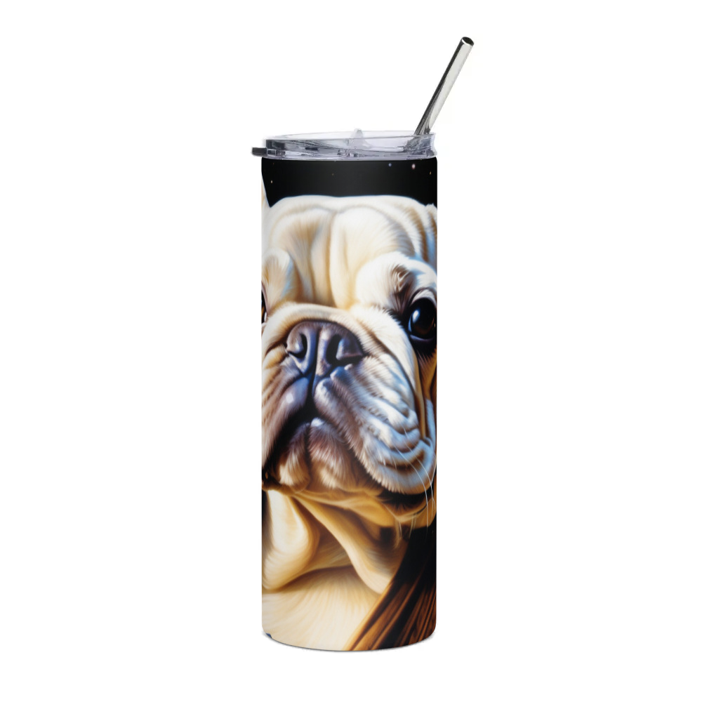 PugMug Custom White French Bulldog Stainless Steel Tumbler