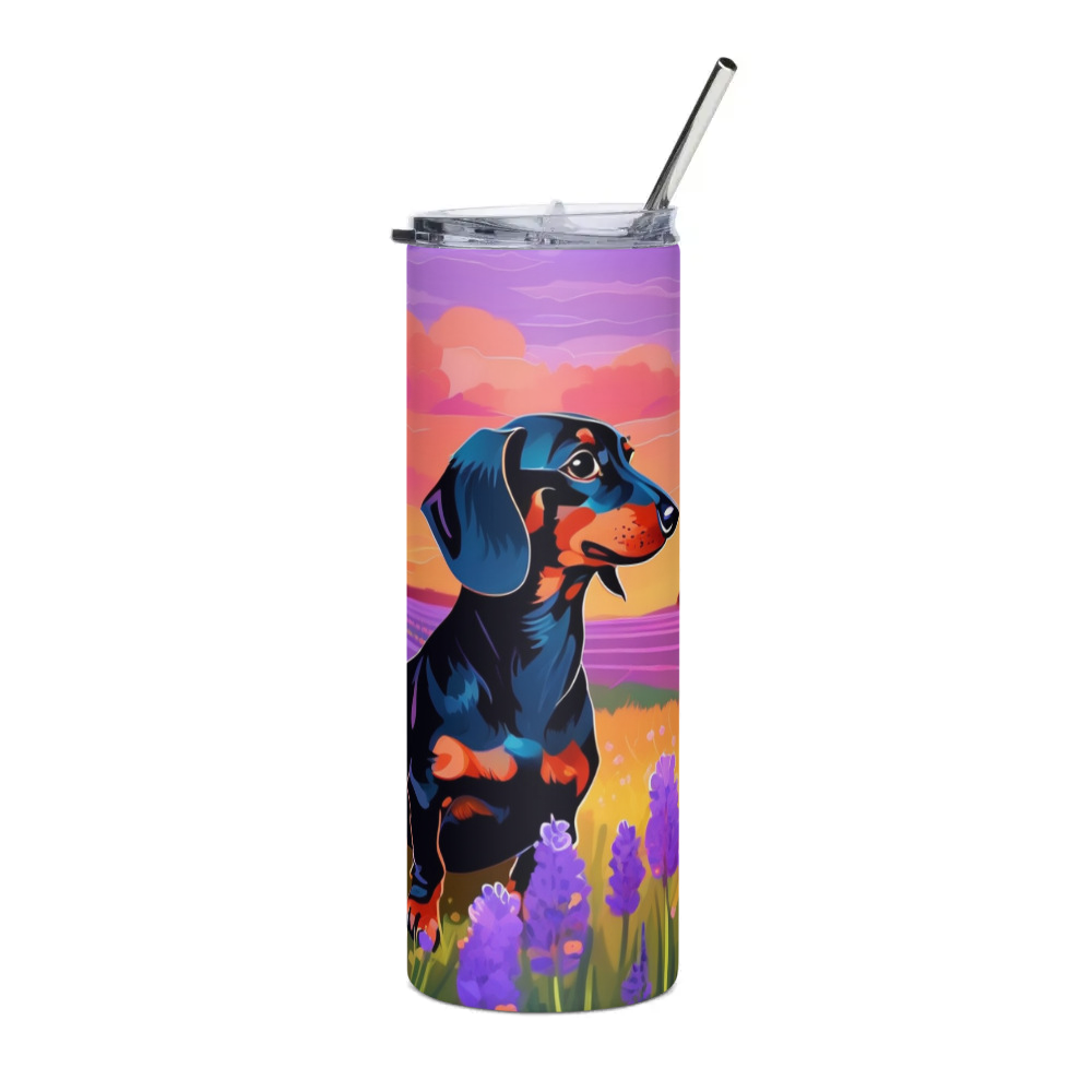 PugMug Custom Black Dachshund Stainless Steel Tumbler