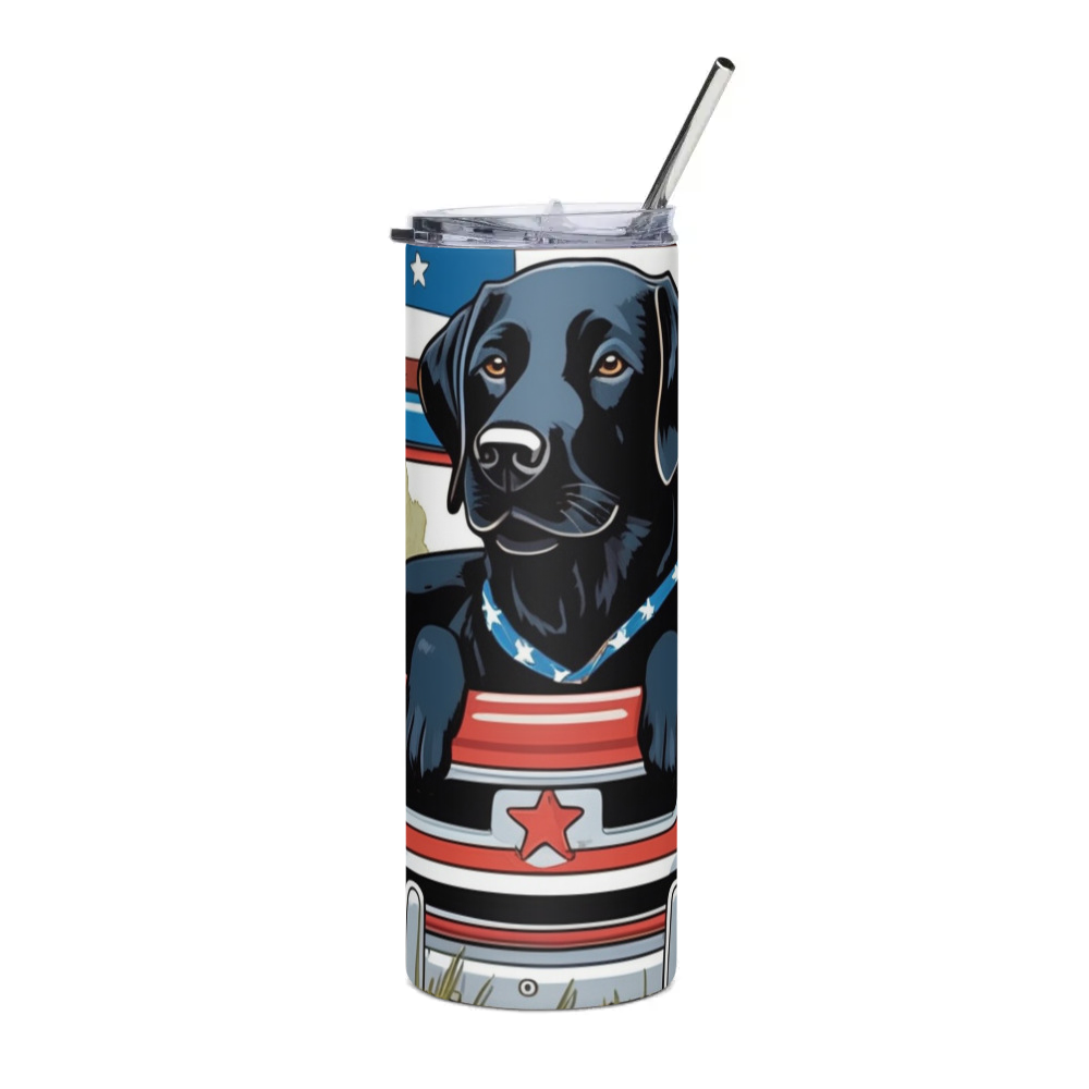 PugMug Custom Black Labrador Retriever Stainless Steel Tumbler