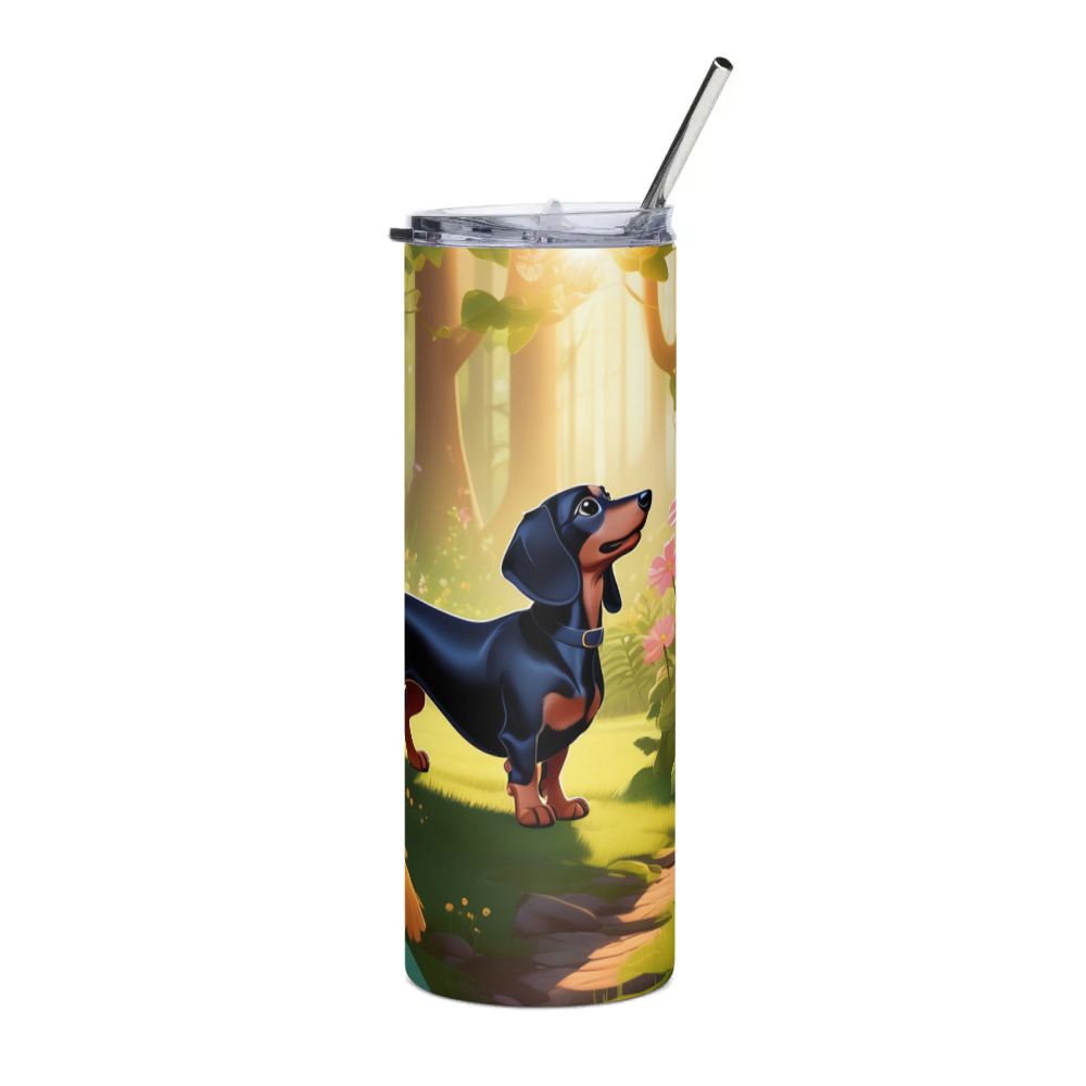 PugMug Custom Black Dachshund Stainless Steel Tumbler