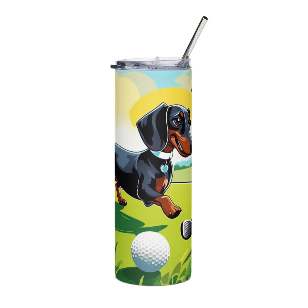 PugMug Custom Black Dachshund Stainless Steel Tumbler