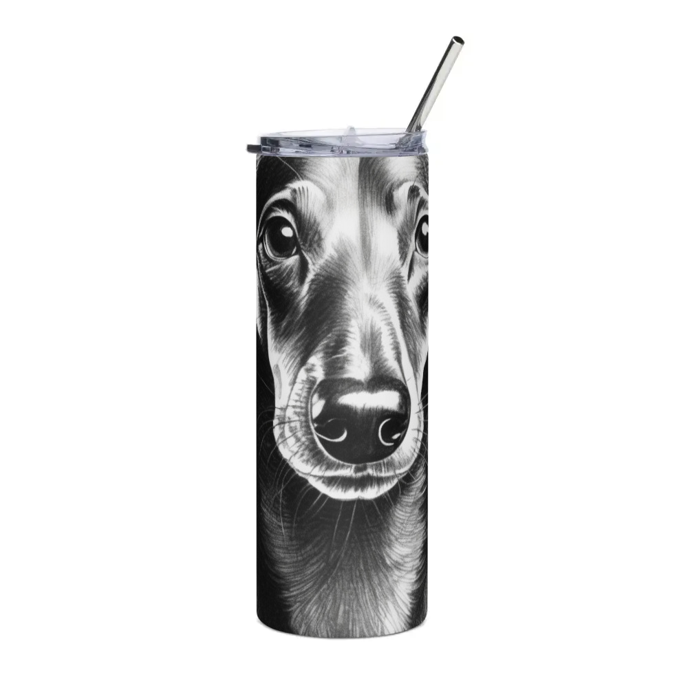 PugMug Custom Black Dachshund Stainless Steel Tumbler