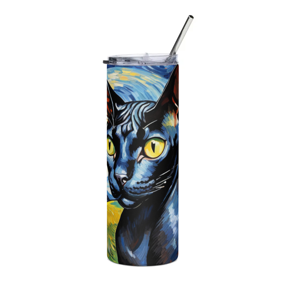 PugMug Custom Black Sphynx Cat Stainless Steel Tumbler