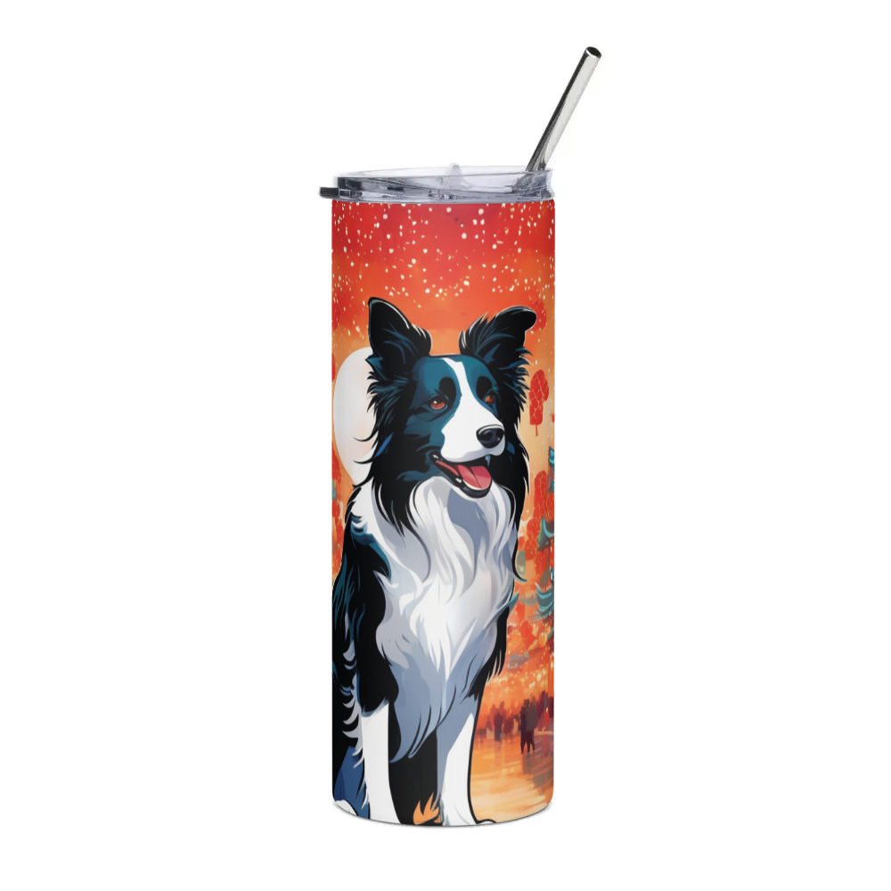 PugMug Custom Border Collie Stainless Steel Tumbler