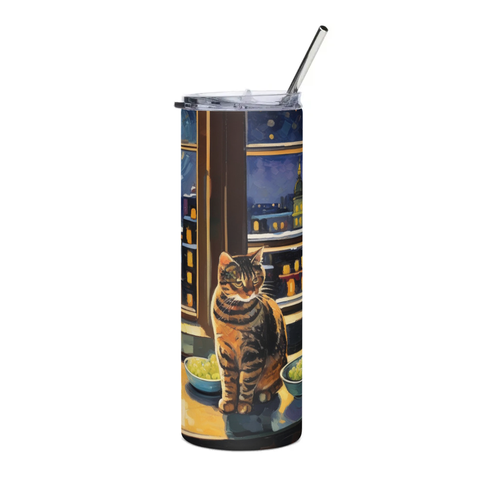PugMug Custom Tabby Companion Cat Stainless Steel Tumbler