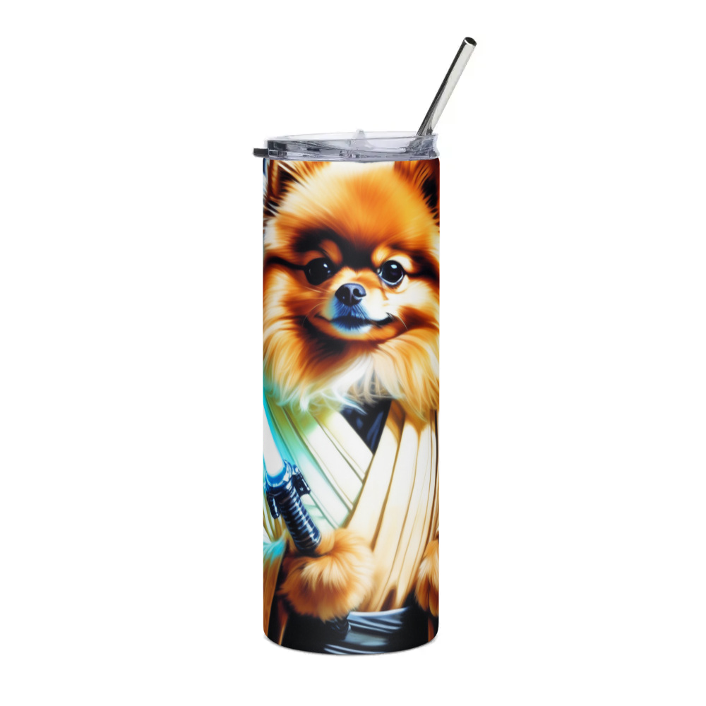 PugMug Custom Tan Pomeranian Stainless Steel Tumbler