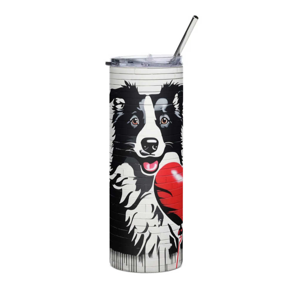 PugMug Custom Border Collie Stainless Steel Tumbler