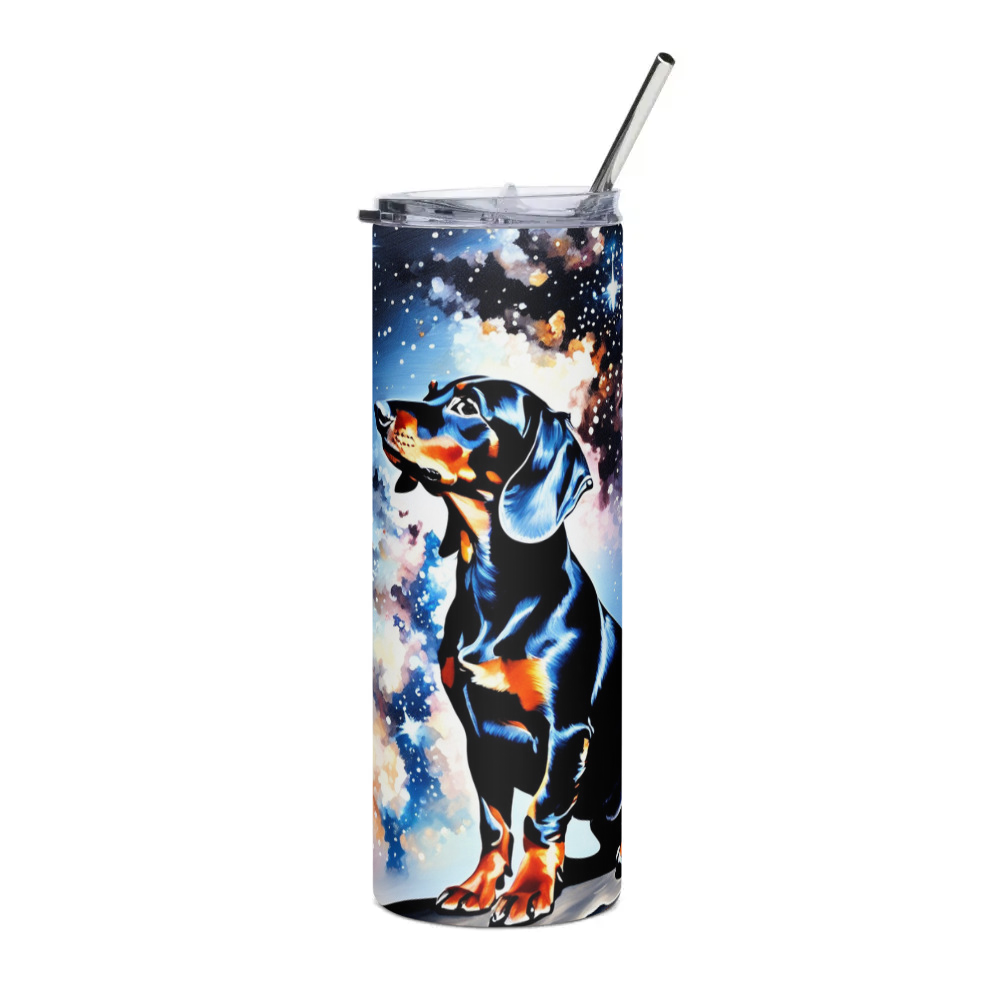 PugMug Custom Black Dachshund Stainless Steel Tumbler