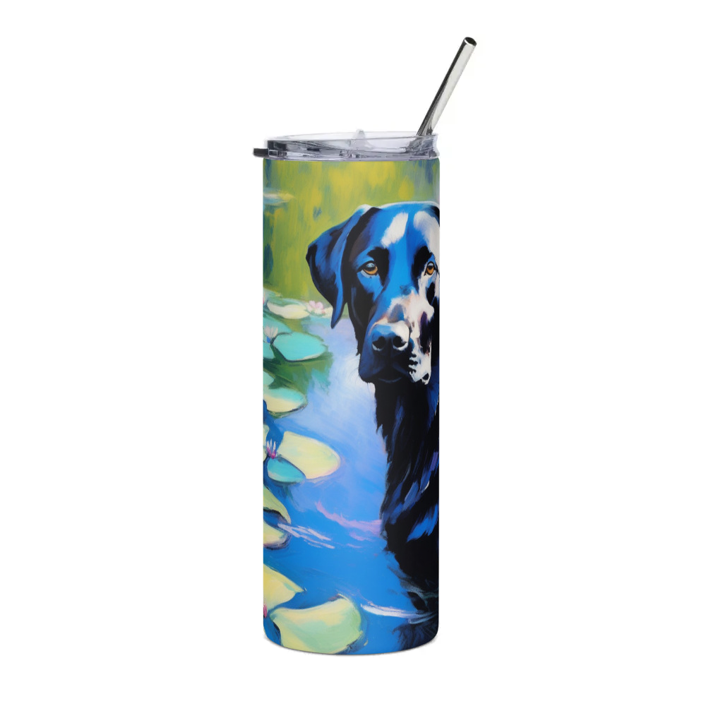 PugMug Custom Black Labrador Retriever Stainless Steel Tumbler