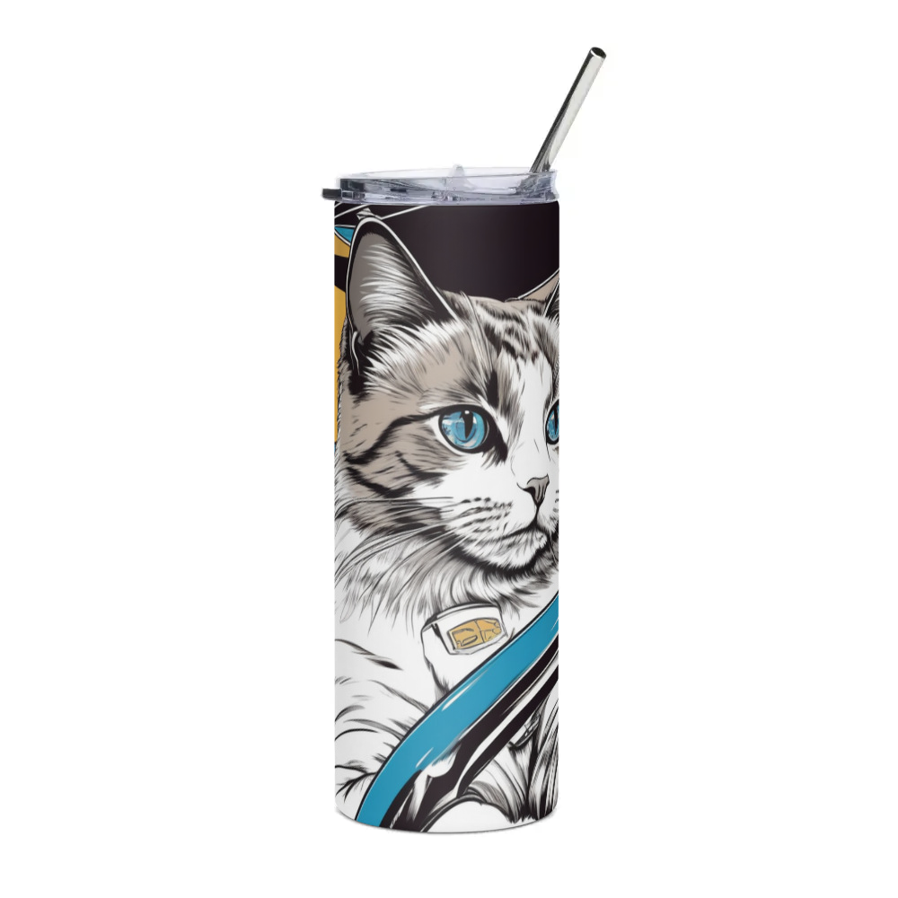 PugMug Custom Tabby Ragdoll Cat Stainless Steel Tumbler