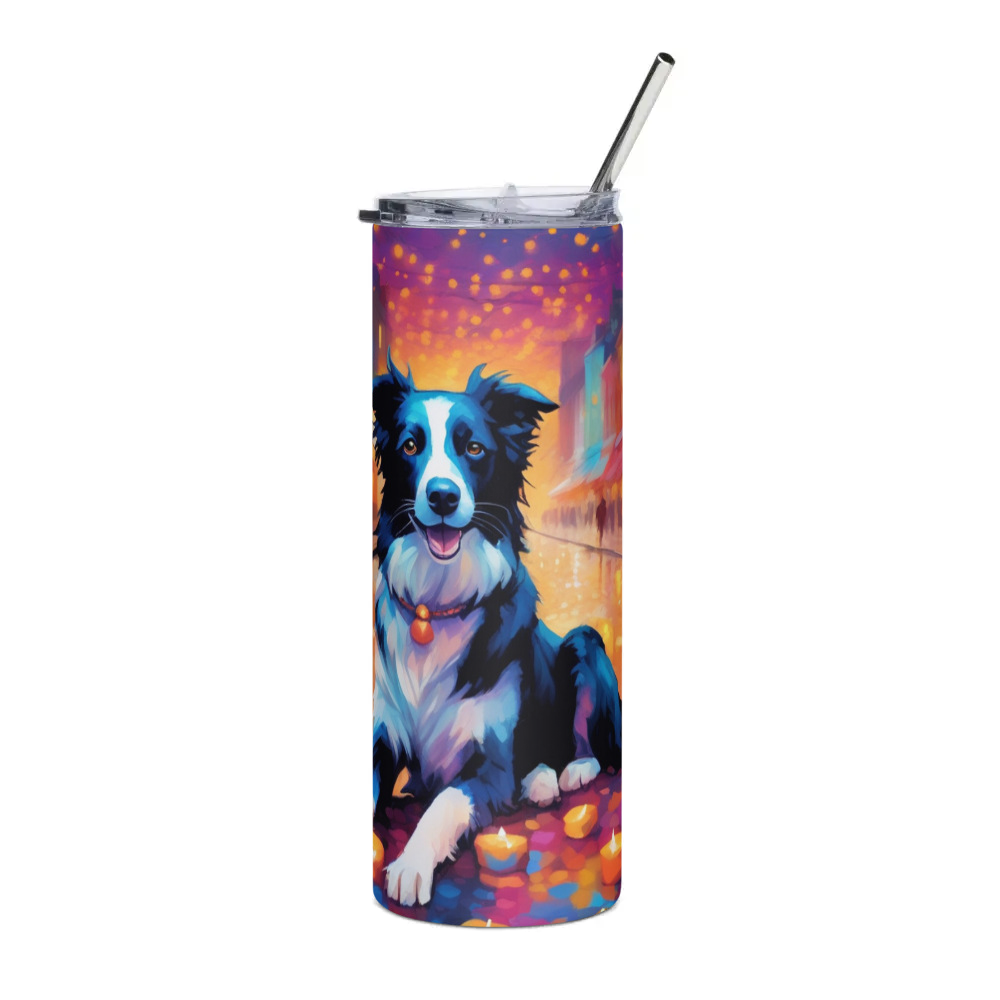 PugMug Custom Border Collie Stainless Steel Tumbler