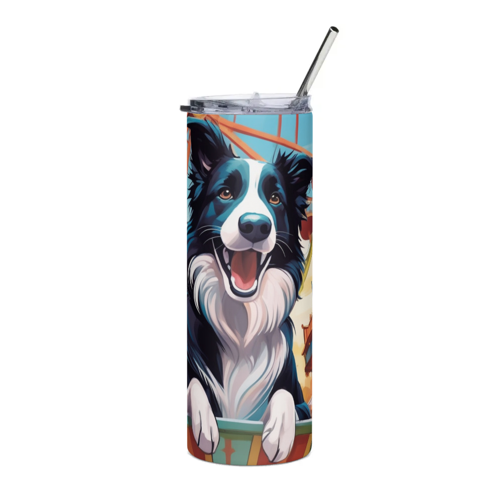 PugMug Custom Border Collie Stainless Steel Tumbler
