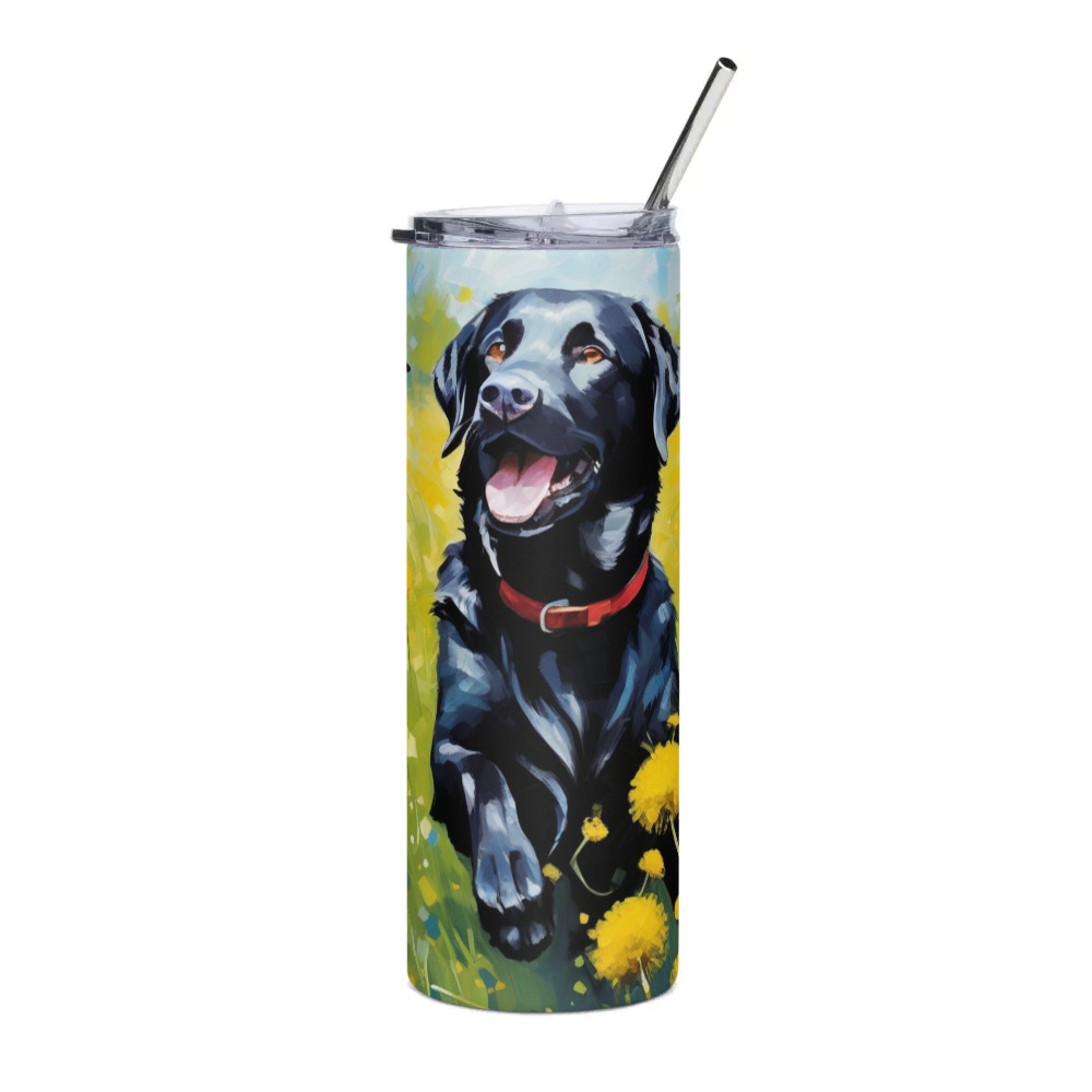 PugMug Custom Black Labrador Retriever Stainless Steel Tumbler