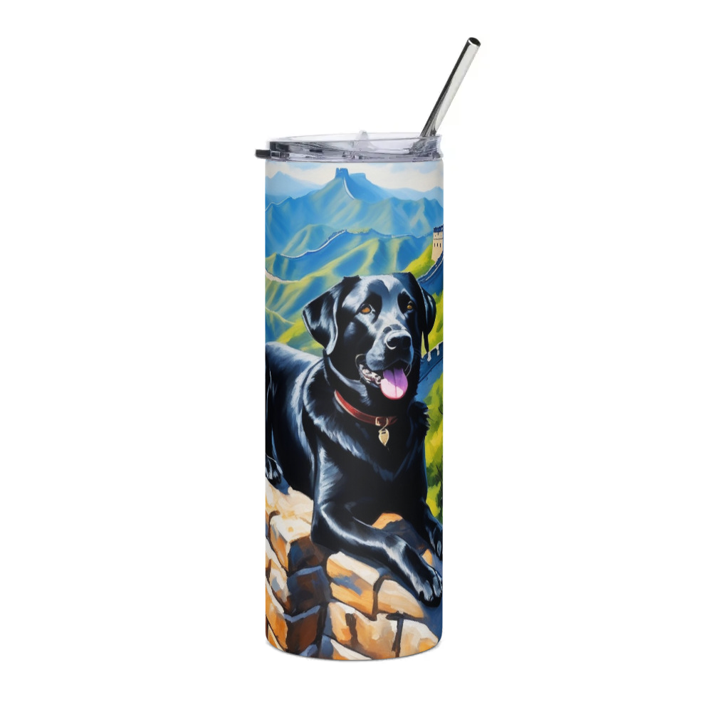 PugMug Custom Black Labrador Retriever Stainless Steel Tumbler