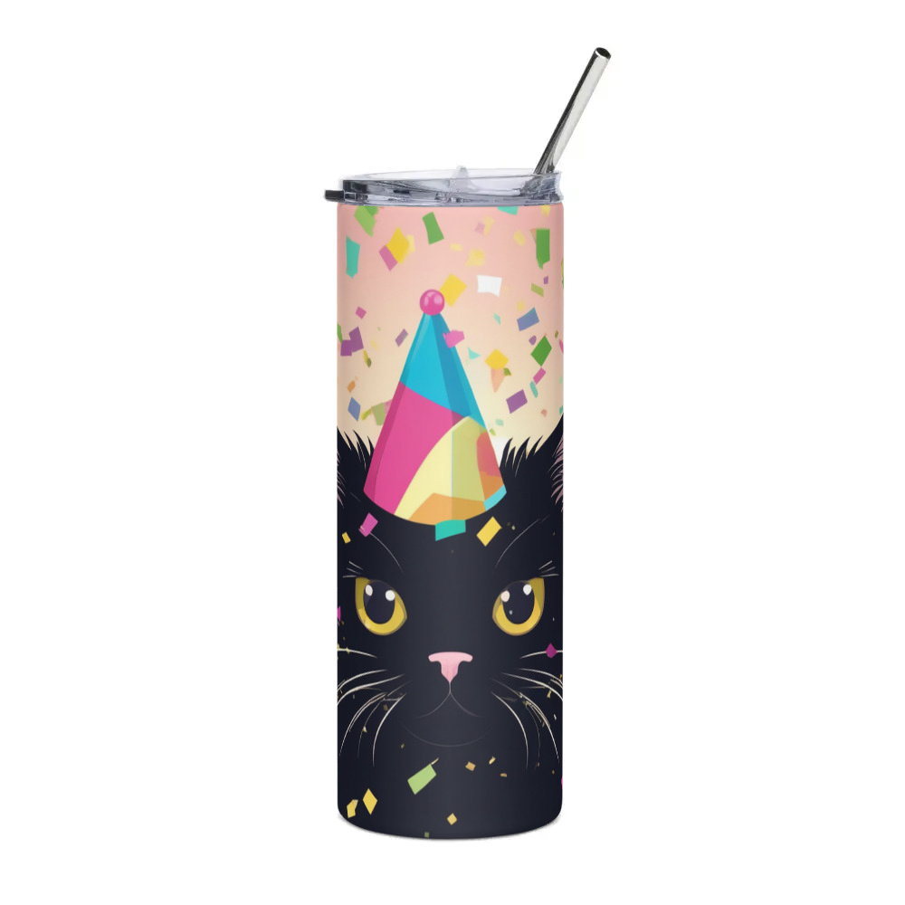 PugMug Custom Black Persian Cat Stainless Steel Tumbler