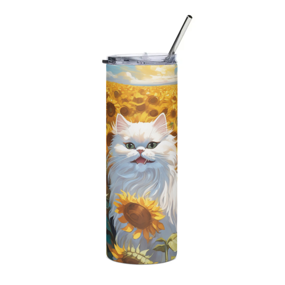 PugMug Custom White Persian Cat Stainless Steel Tumbler