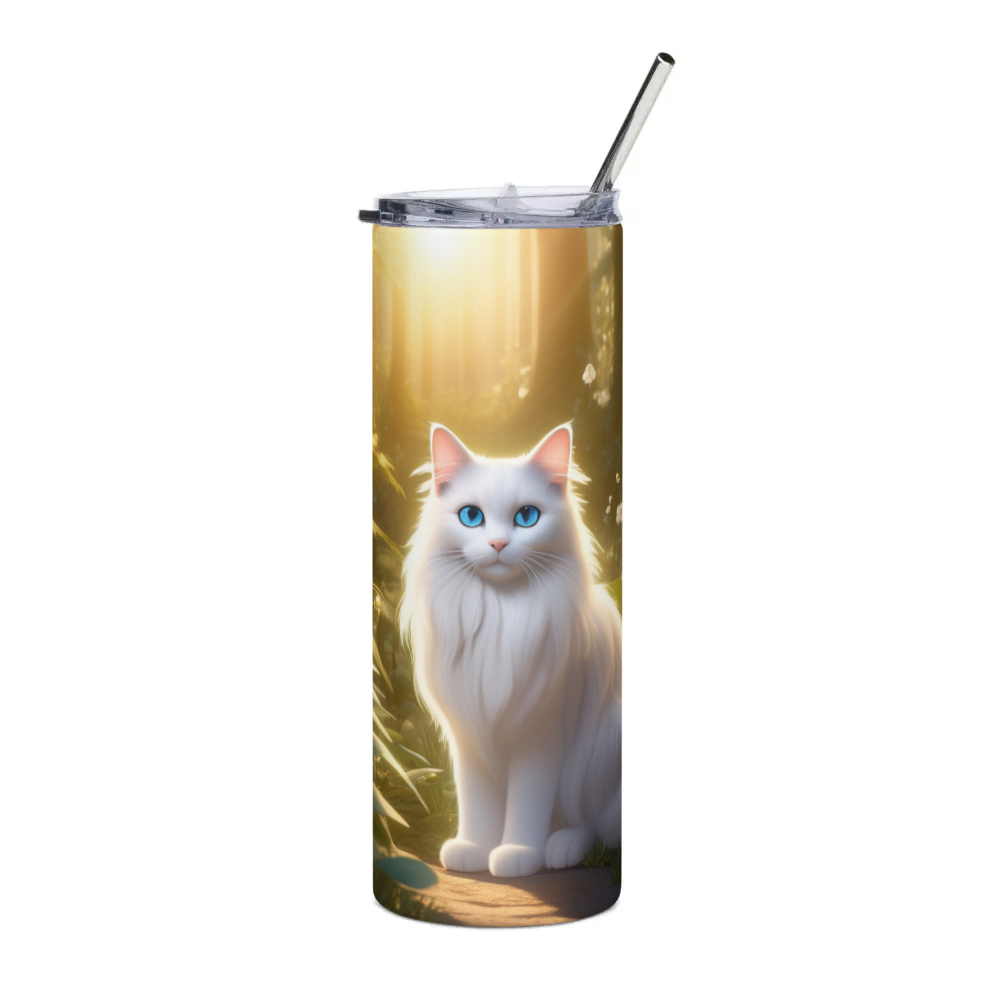 PugMug Custom White Ragdoll Cat Stainless Steel Tumbler