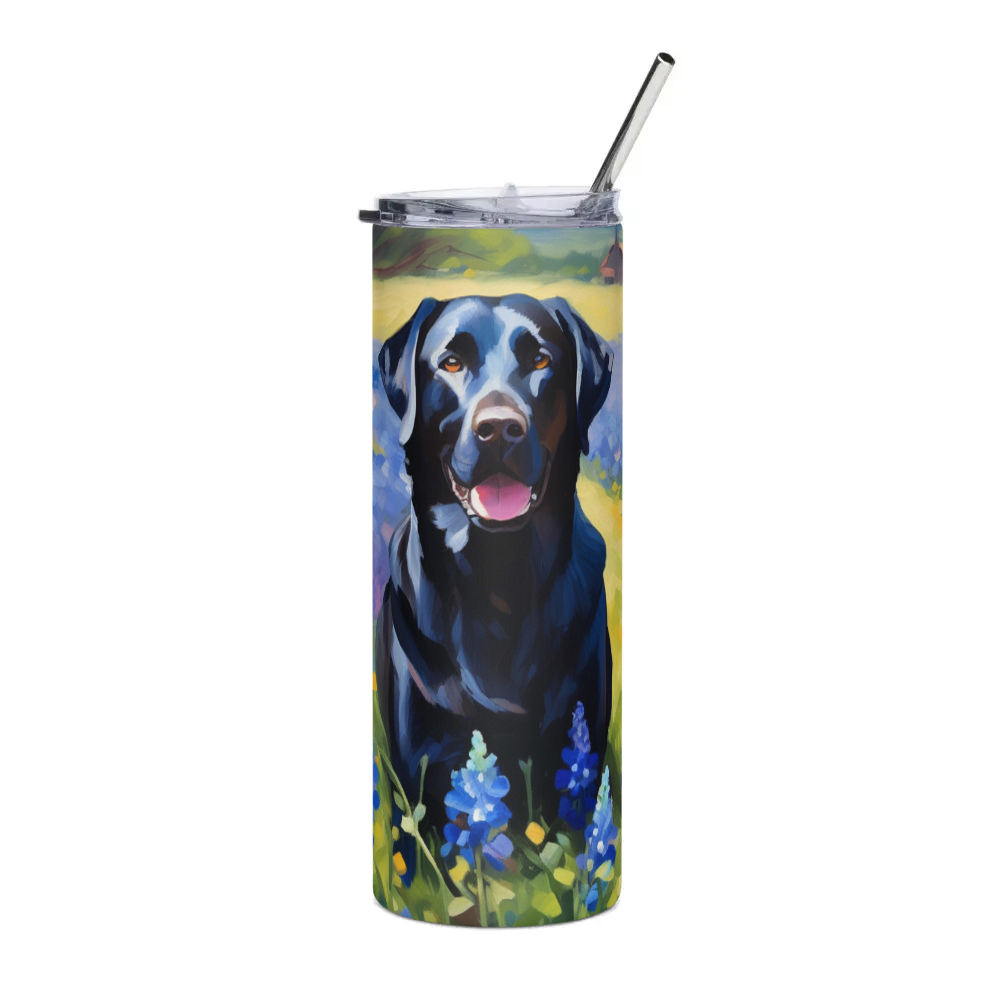 PugMug Custom Black Labrador Retriever Stainless Steel Tumbler