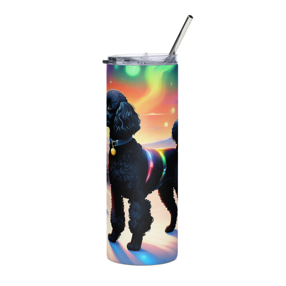 PugMug Custom Black Poodle Stainless Steel Tumbler