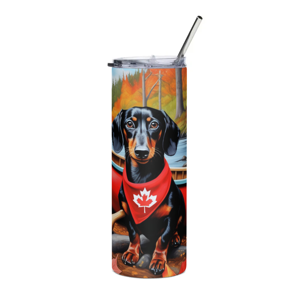 PugMug Custom Black Dachshund Stainless Steel Tumbler