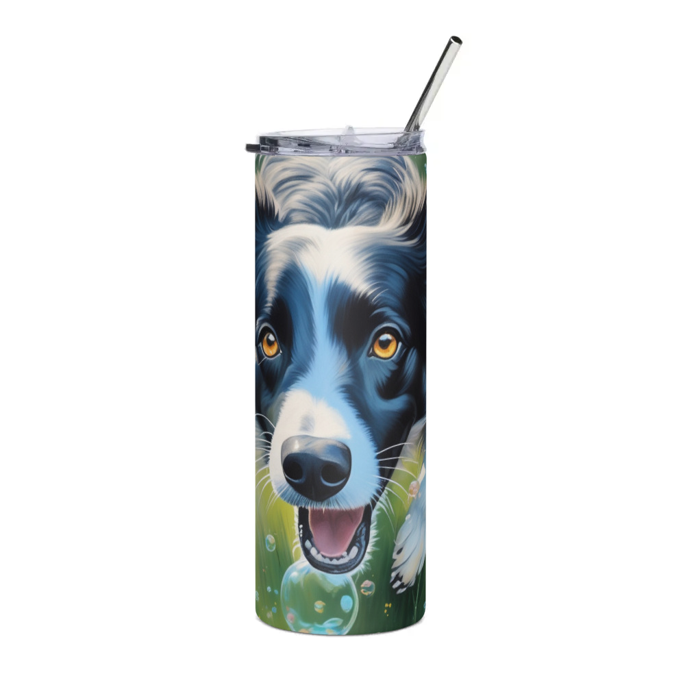 PugMug Custom Border Collie Stainless Steel Tumbler