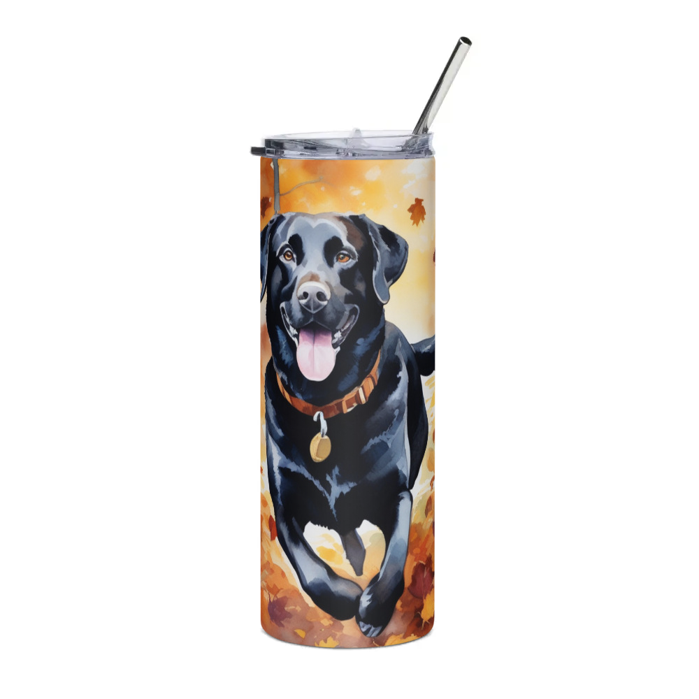 PugMug Custom Black Labrador Retriever Stainless Steel Tumbler