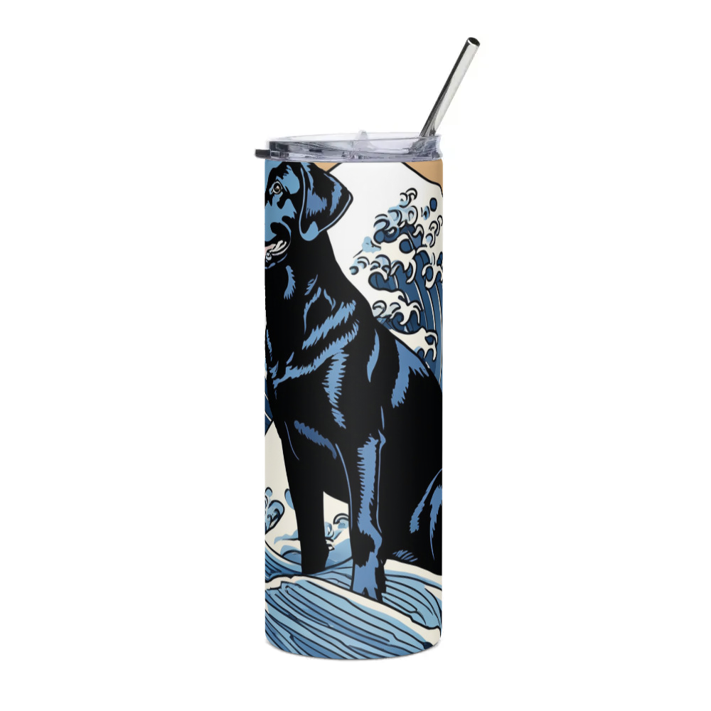 PugMug Custom Black Labrador Retriever Stainless Steel Tumbler