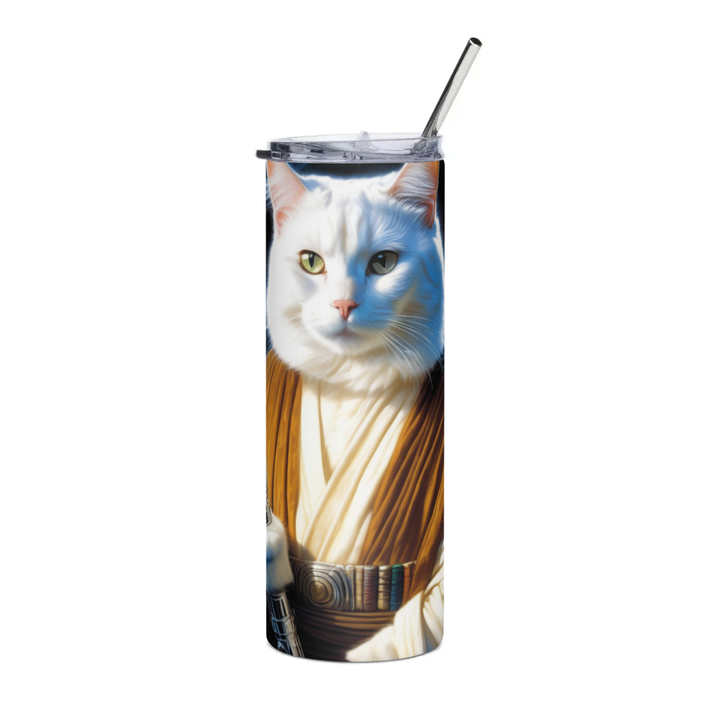PugMug Custom White Companion Cat Stainless Steel Tumbler