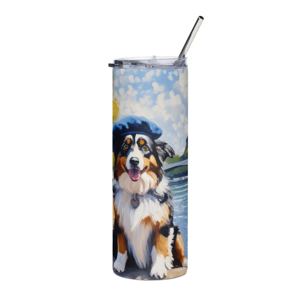 PugMug Custom Australian Shepherd Dog Stainless Steel Tumbler