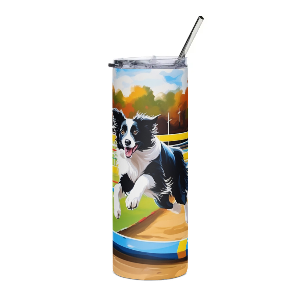 PugMug Custom Border Collie Stainless Steel Tumbler