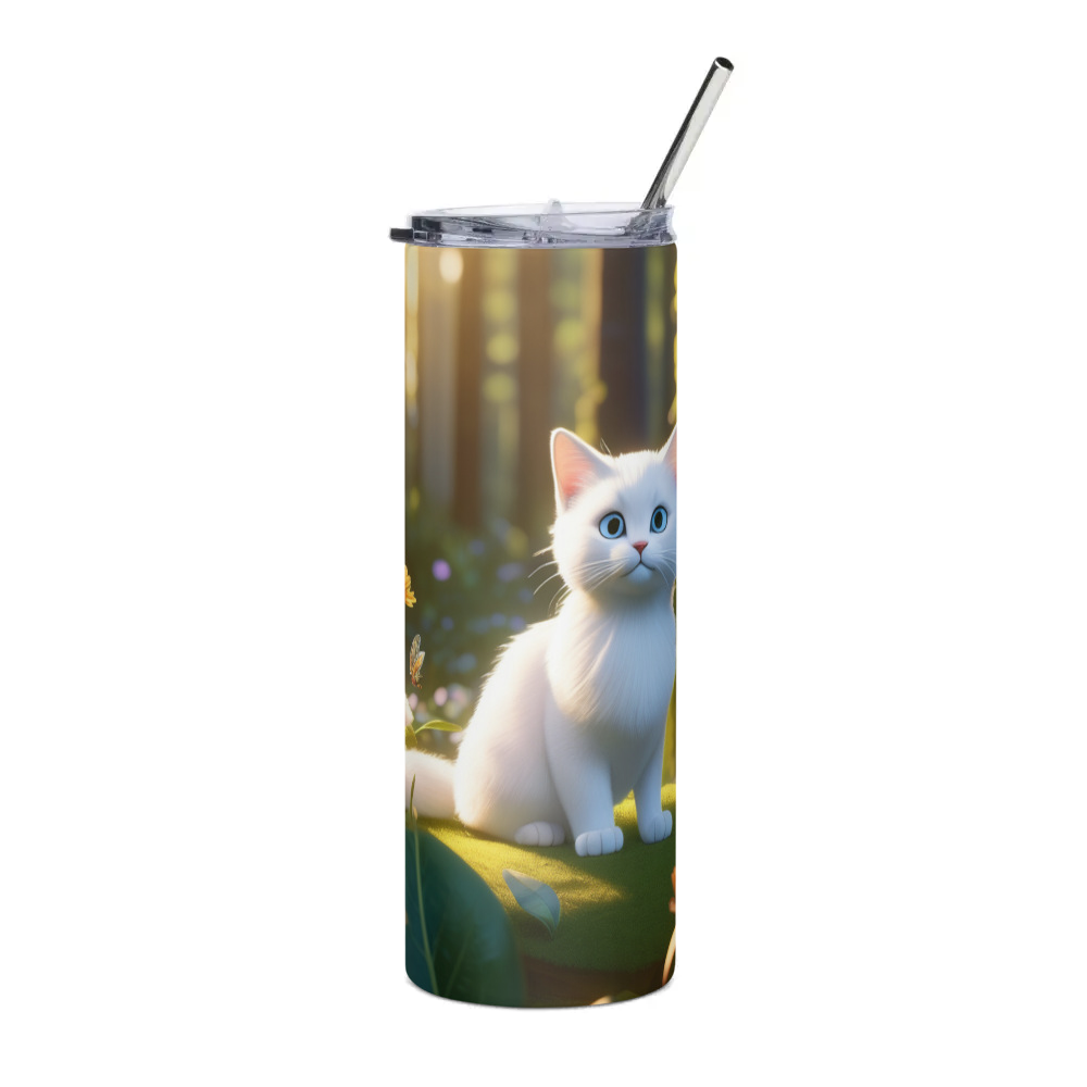 PugMug Custom White Exotic Cat Stainless Steel Tumbler