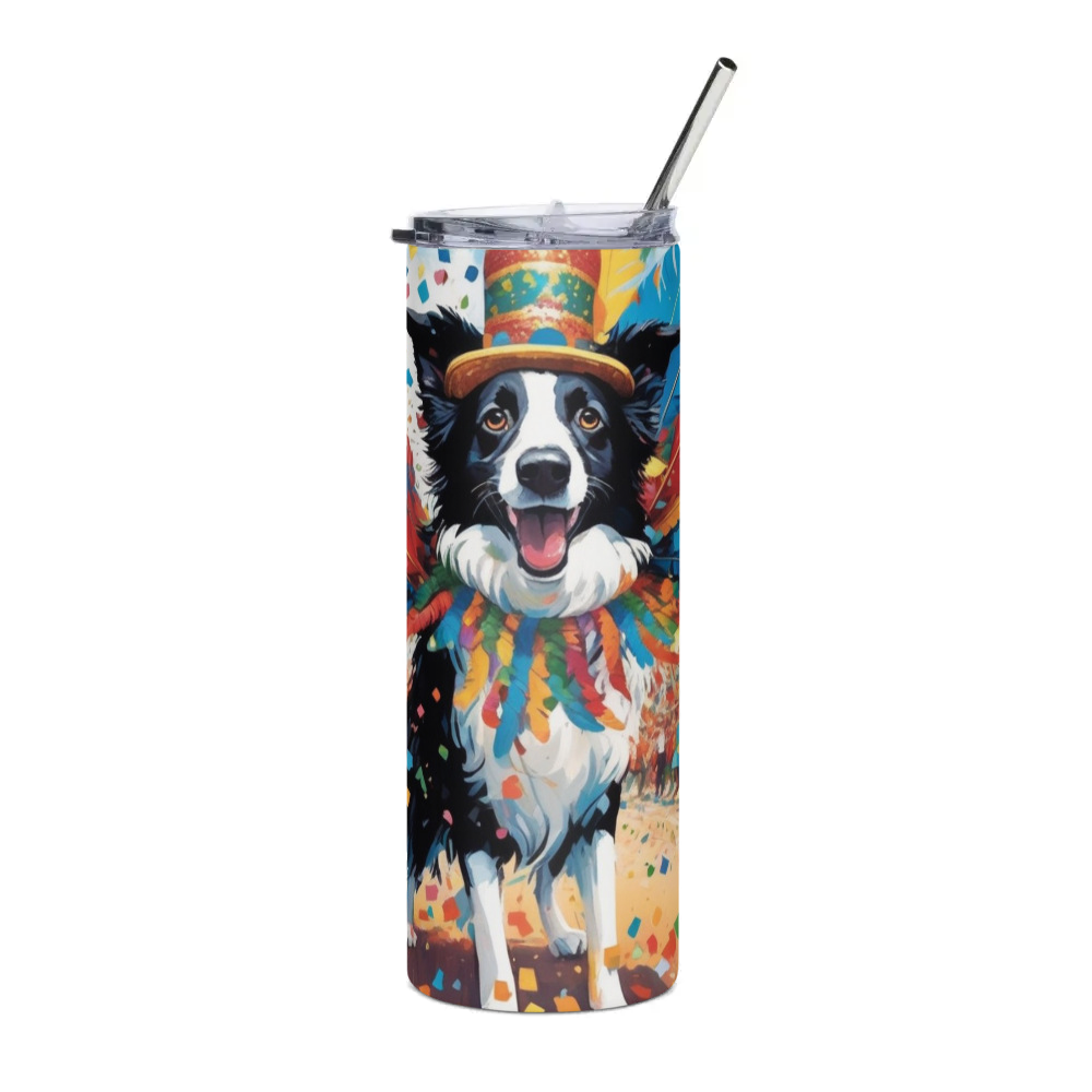 PugMug Custom Border Collie Stainless Steel Tumbler