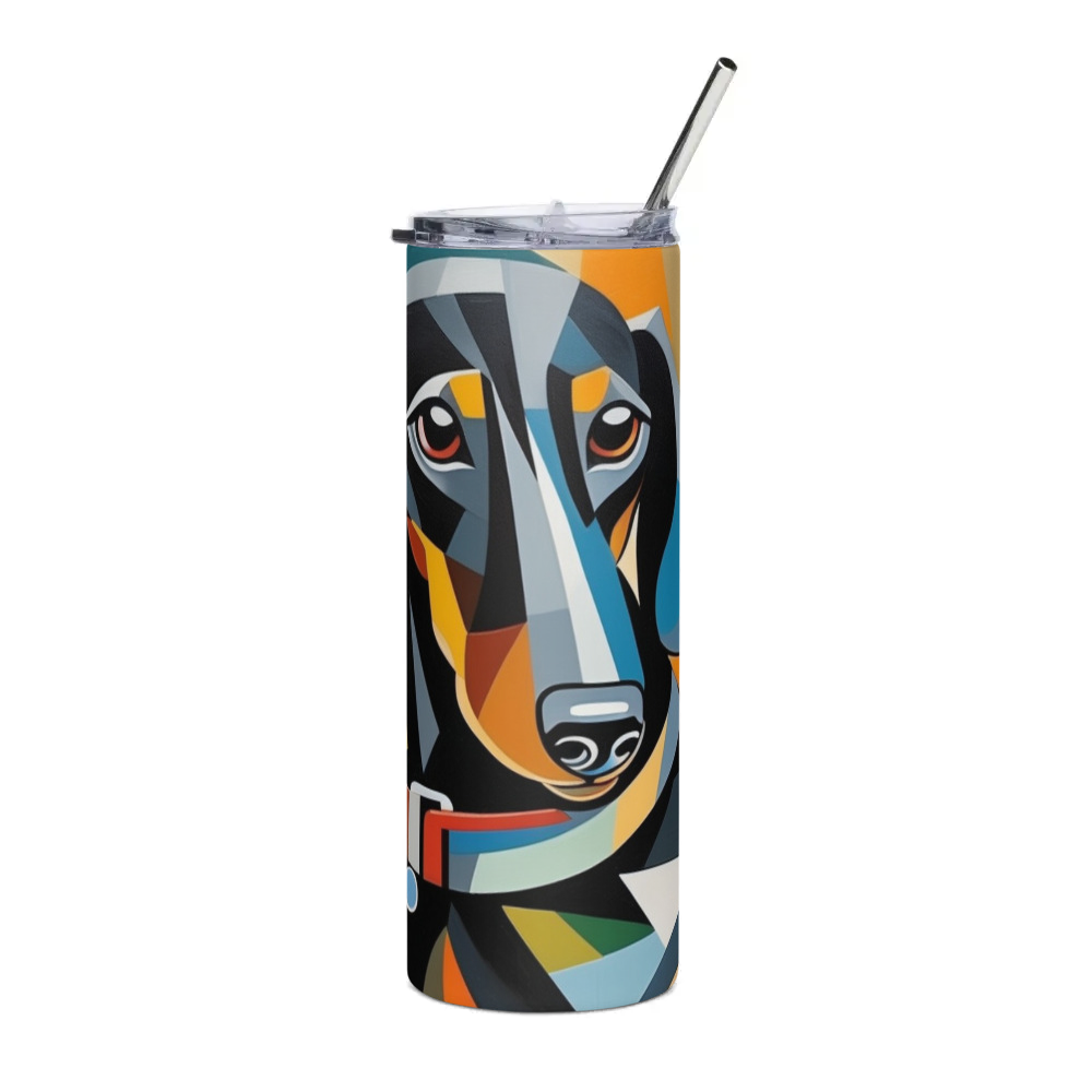 PugMug Custom Black Dachshund Stainless Steel Tumbler