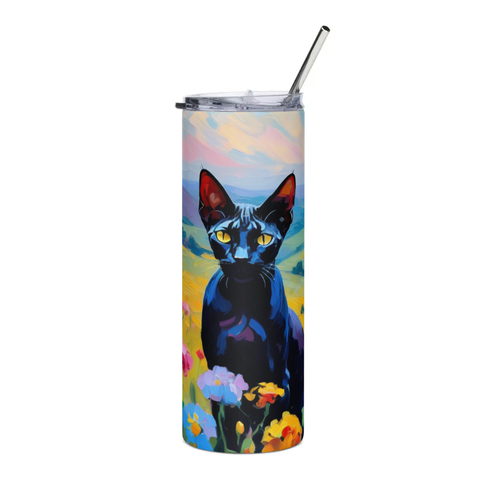 PugMug Custom Black Sphynx Cat Stainless Steel Tumbler