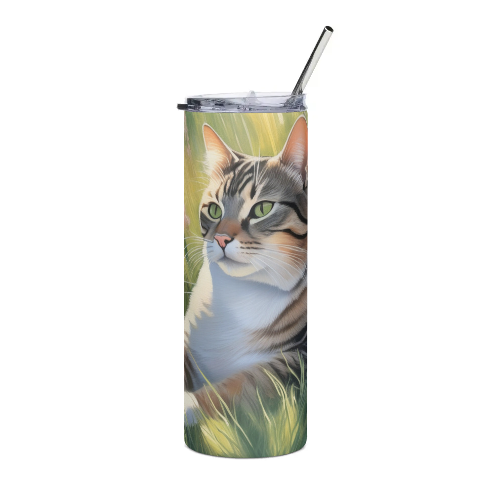 PugMug Custom Tabby Companion Cat Stainless Steel Tumbler