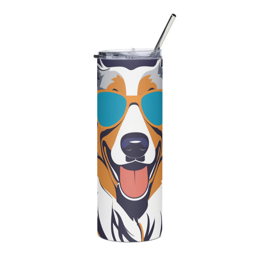 PugMug Custom Australian Shepherd Dog Stainless Steel Tumbler