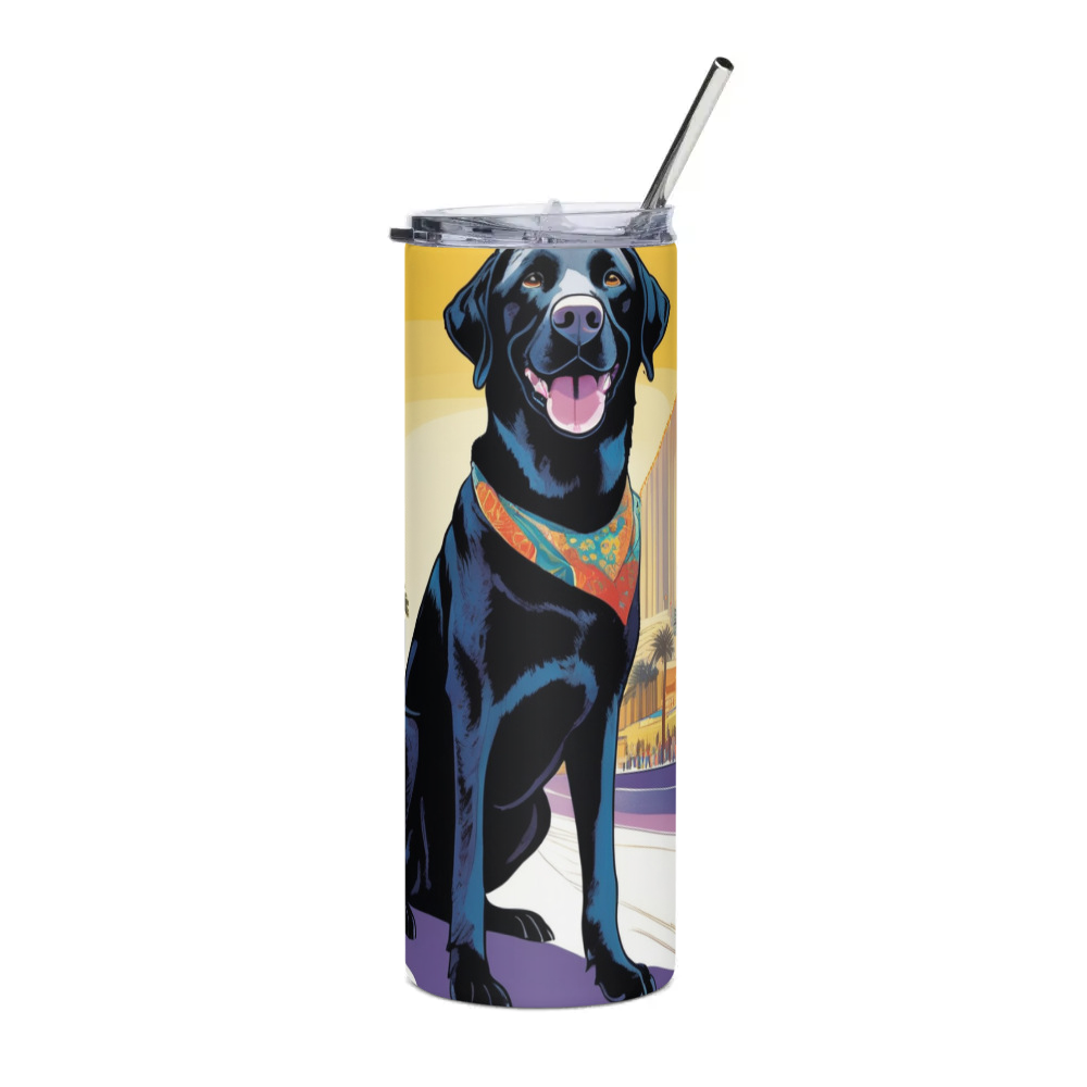 PugMug Custom Black Labrador Retriever Stainless Steel Tumbler